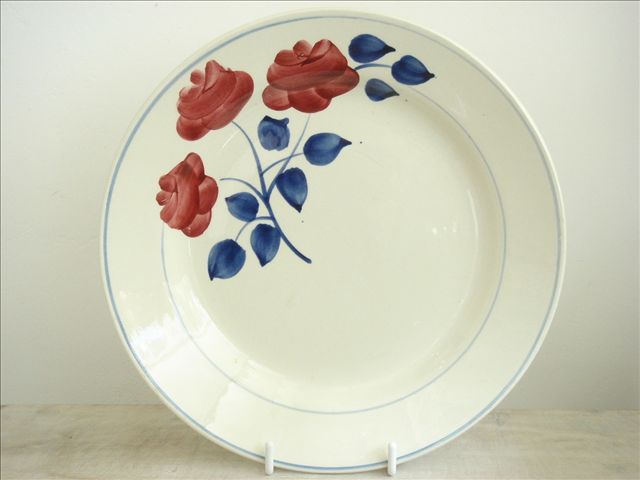 アンティーク皿 Creil et Montereau ROSE ROUGE