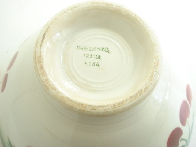 アンティーク カフェオレボウル チェリー Sarreguemines