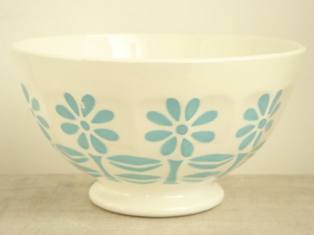 アンティークカフェオレボウル 花 Digoin & Sarreguemines