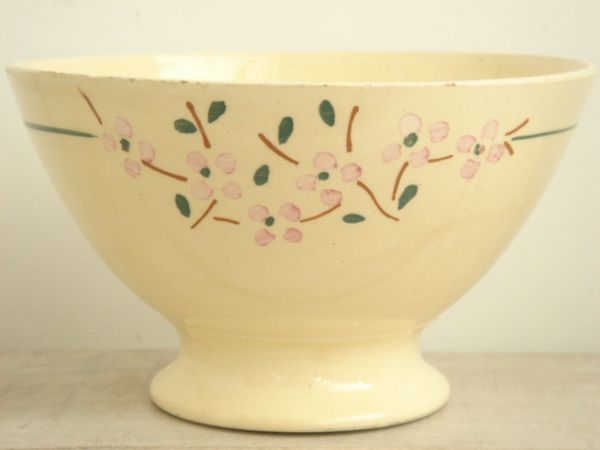 アンティークカフェオレボウル 花 KG Luneville