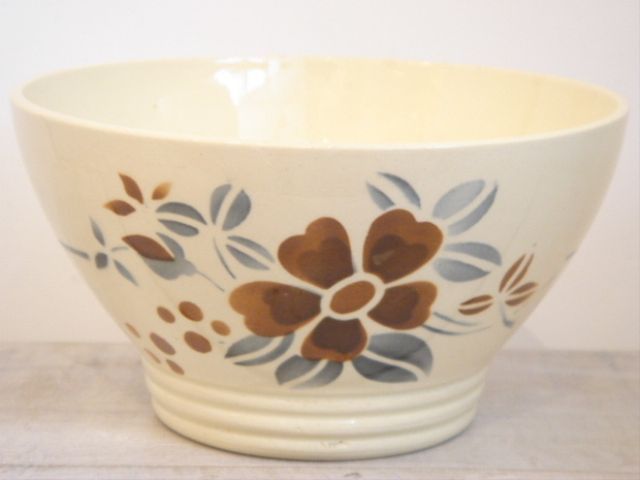 アンティークカフェオレボウル 花 Digoin & Sarreguemines