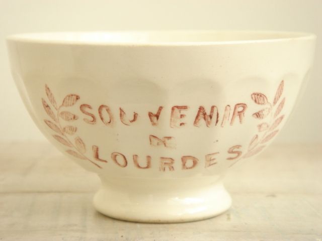 アンティークカフェオレボウル SOUVENIR DE LOURDES