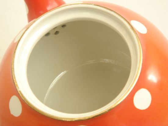 水玉のアンティークティーポット DIGOIN SARREGUEMINES