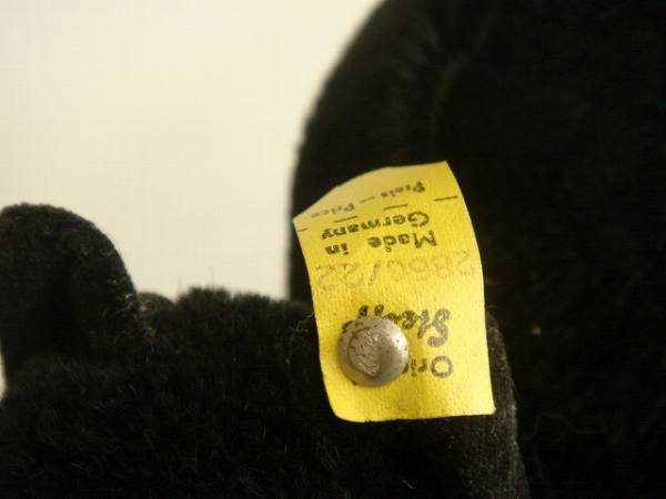 シュタイフ　黒猫　ビンテージ　黄色タグ(1314/12)1990〜1993年 アンティーク シュタイフ 黒猫 Steiff Black Tom Cat 14cm