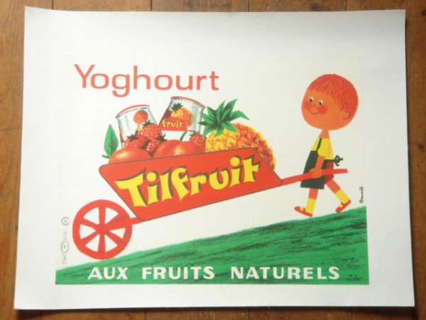 OMNES Yoghourt Tilfruit ビンテージポスター