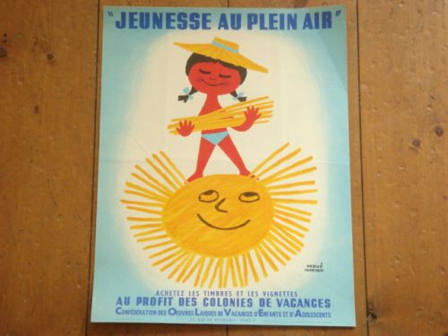 Jeunesse au plein air1963 ビンテージポスター エルベ・モルバン