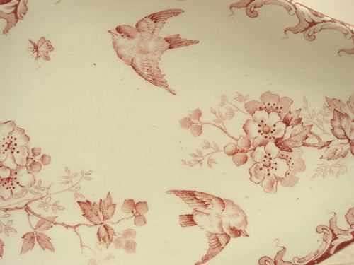 鳥の小さなオーバル皿 SAINT AMAND AUBEPINE