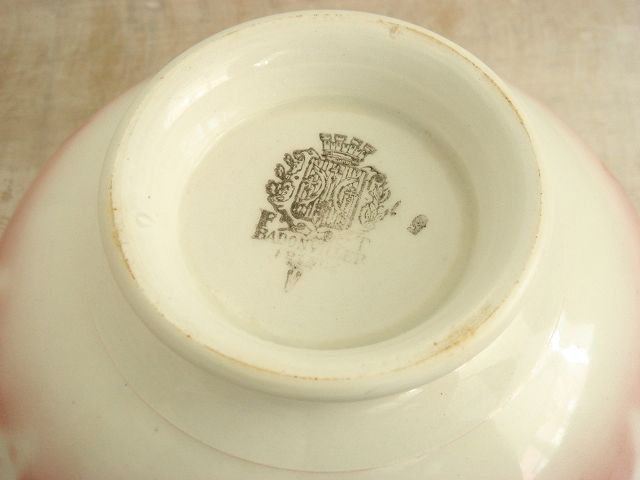 アンティークカフェオレボウル 蝶 Badonviller