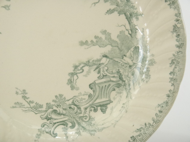 鳥のアンティーク皿 WATTEAU GIEN製