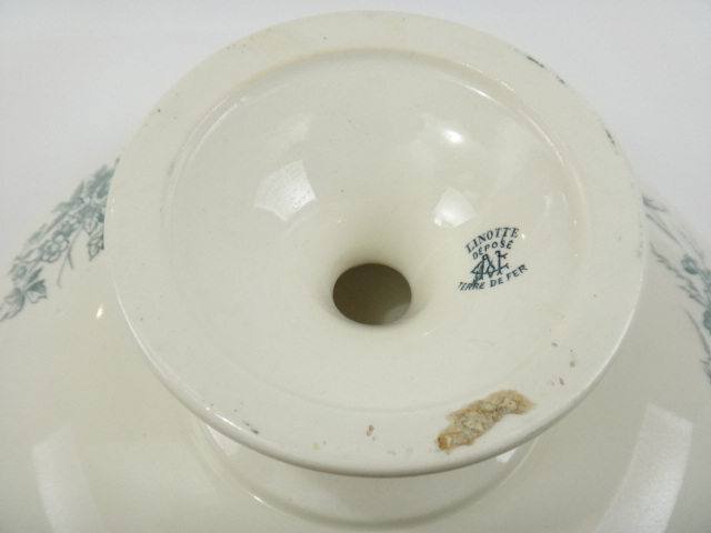 アンティークコンポティエ 鳥 モントロー LINOTTE Creil et Montereau製