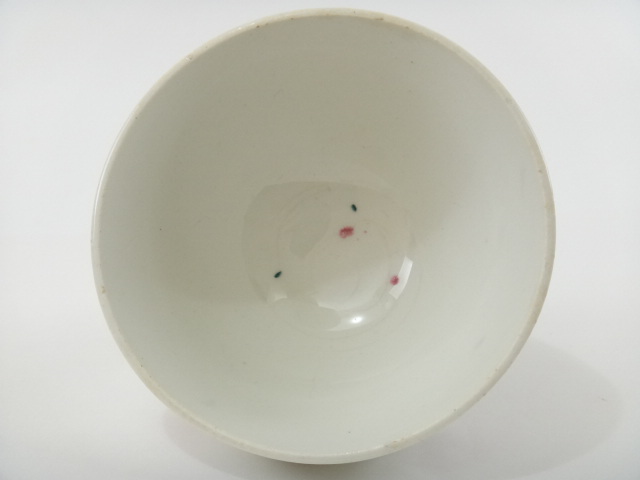 アンティーク カフェオレボウル 小 ピンクパープル 水玉 St.Amand製