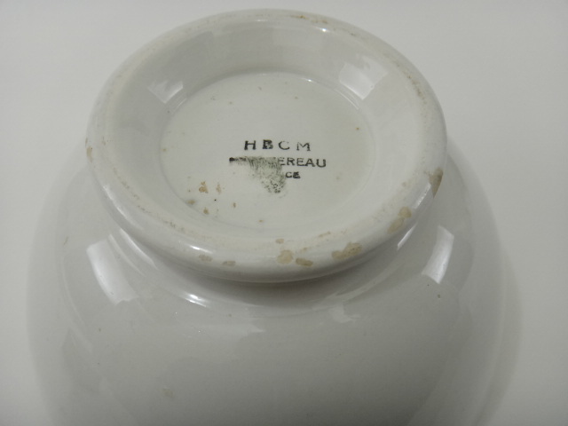 フランス アンティーク カフェオレボウル 白 Creil et Montereau製