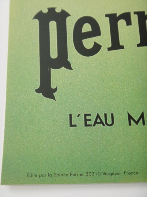 Perrier ヴィンテージ　アートポスター　ペリエ Perrier poster - Etsy 日本