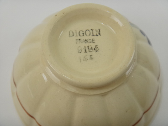 フランス アンティーク カフェオレボウル スカラップ Digoin & Sarreguemines製