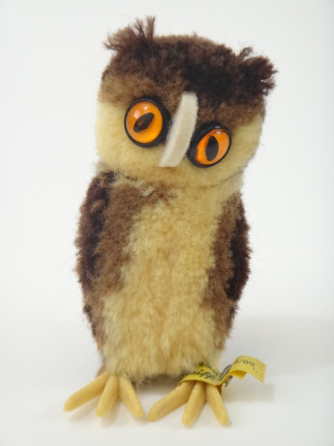 アンティーク シュタイフ フクロウ ポンポン  ミニチュア Steiff