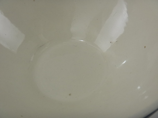 フランス アンティーク カフェオレボウル ブルーステンシル Sarreguemines製