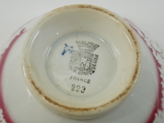 フランス アンティーク カフェオレボウル 狩り GIEN製