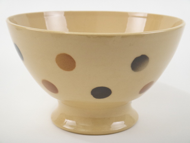 フランス アンティーク カフェオレボウル 水玉ステンシル Badonviller製