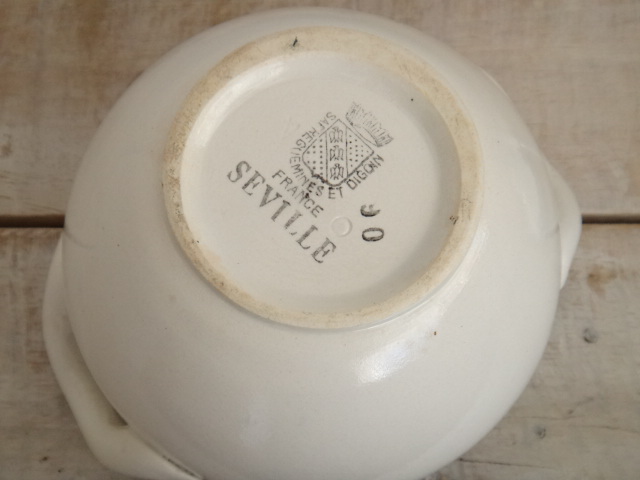 アンティーク シュガーポット SEVILLE SARREGUEMINES et DIGOIN製