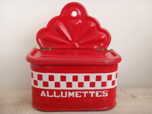 フランス アンティーク ALLUMETTES 缶 マッチ入れ