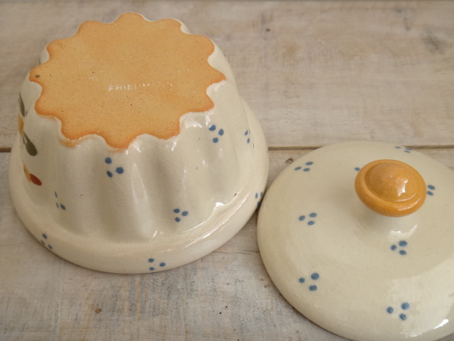 アルザス スフレンハイム焼き 3羽のアヒル フタ付きポット