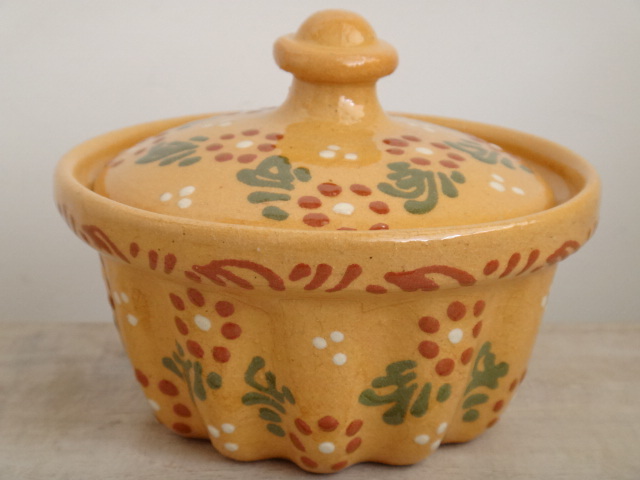 アルザス スフレンハイム焼き 花 フタ付きポット