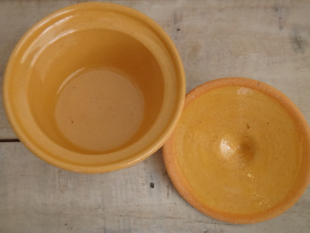 アルザス スフレンハイム焼き 花 フタ付きポット