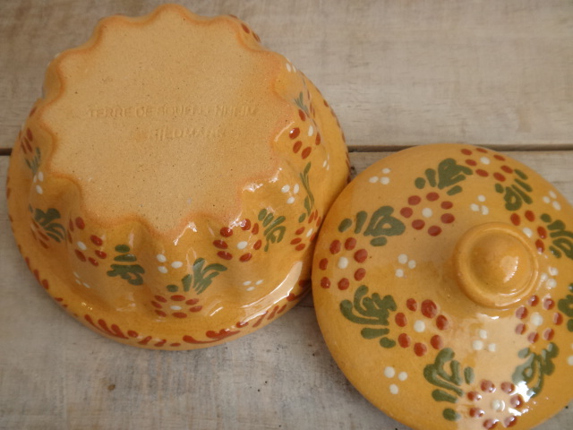 アルザス スフレンハイム焼き 花 フタ付きポット