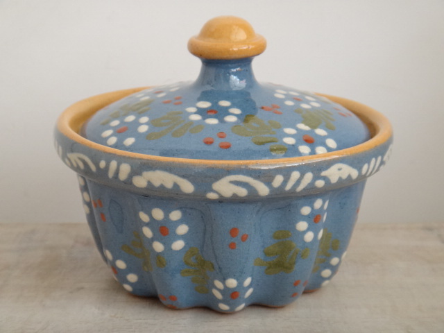 アルザス スフレンハイム焼き 花 フタ付きポット