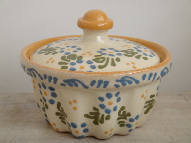 アルザス スフレンハイム焼き 花 フタ付きポット
