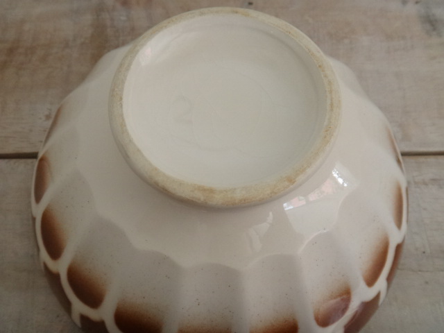 フランス アンティーク カフェオレボウル ブラウン Moulin des Loups 製