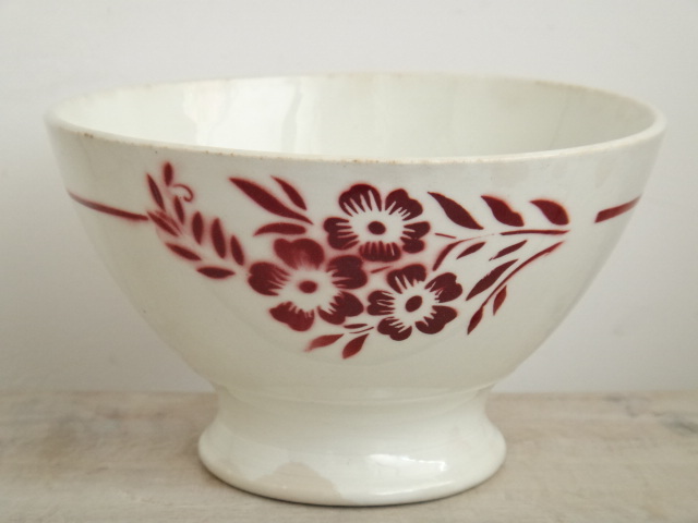 フランス アンティーク カフェオレボウル Badonviller 製