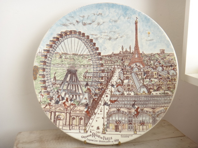 フランス アンティーク 大皿 パリ万博 1900年 Choisy le roi 製