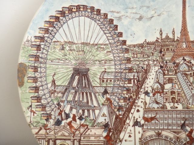 フランス アンティーク 大皿 パリ万博 1900年 Choisy le roi 製