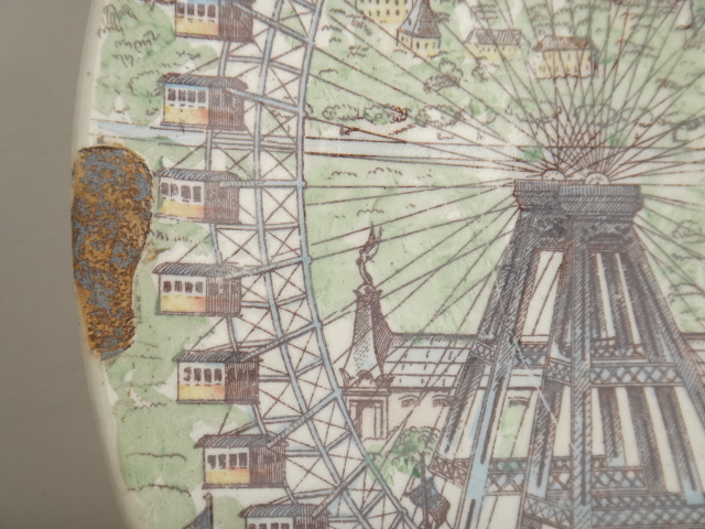 フランス アンティーク 大皿 パリ万博 1900年 Choisy le roi 製