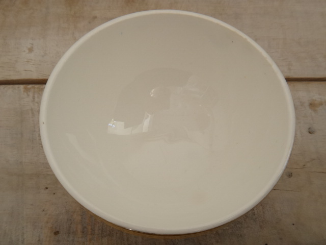 フランス アンティーク プチ カフェオレボウル イエロー レース Digoin & Sarreguemines