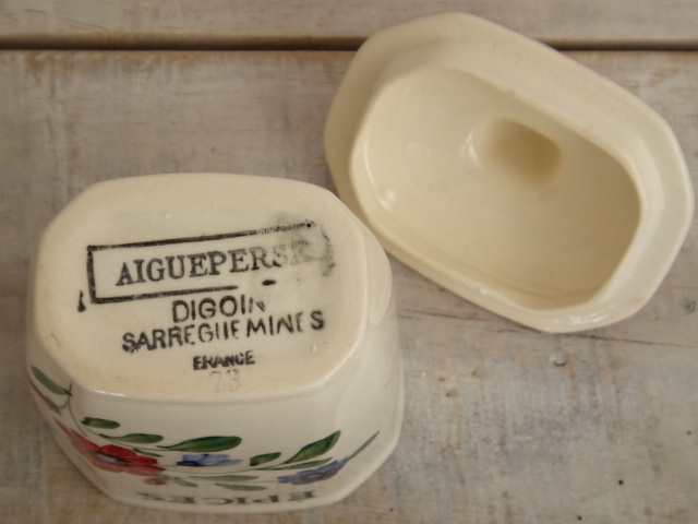 フランス アンティーク キャニスター 香辛料入れ EPICES Digoin Sarreguemines製