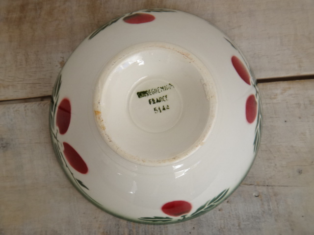 フランス アンティーク カフェオレボウル フルーツの実 Sarreguemines製