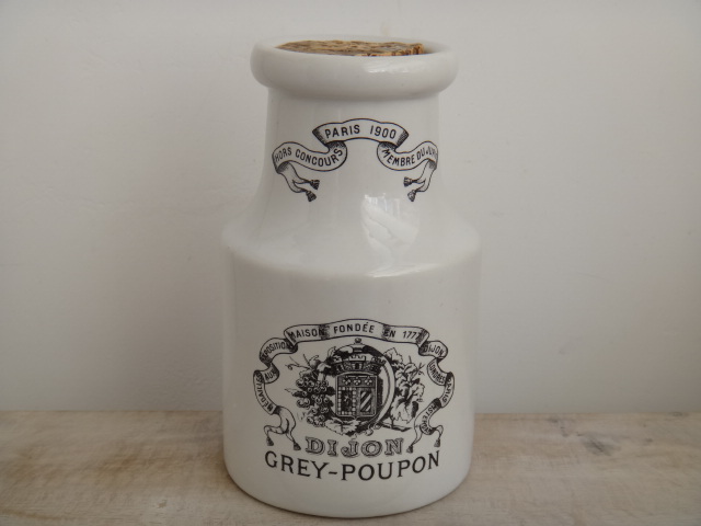 アンティーク ディジョン マスタードポット DIJON GREY POUPON Digoin & Sarreguemines 製