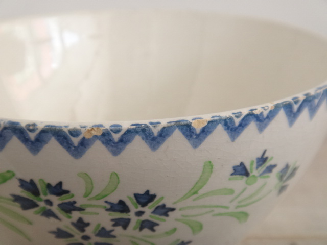 フランス アンティーク カフェオレボウル 花 Choisy le roi 製