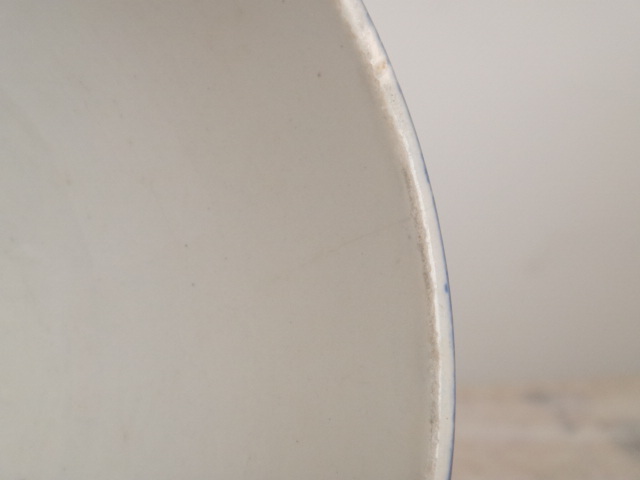 フランス アンティーク カフェオレボウル モロッコ レース ブルー AMANDINOISE製