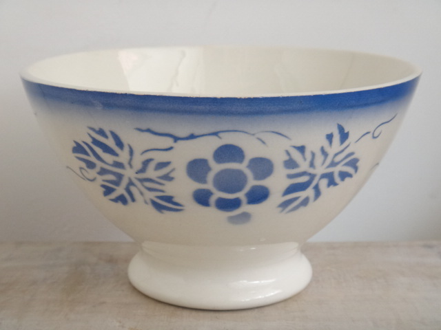 フランス アンティーク カフェオレボウル ブドウ Sarreguemines