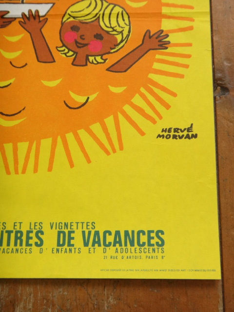 エルベ モルバン ビンテージポスター Jeunesse au plein air 1972年 Herve Morvan
