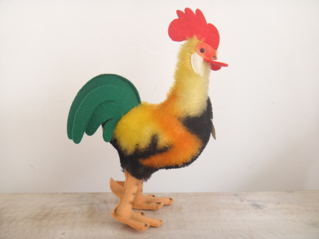 アンティーク シュタイフ ニワトリ 雄鶏 Steiff Hahn 17cm