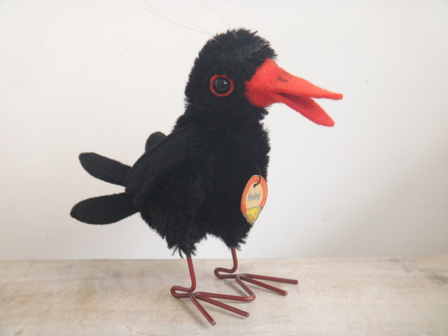 アンティーク シュタイフ カラス ぬいぐるみ Steiff Hucky 12cm