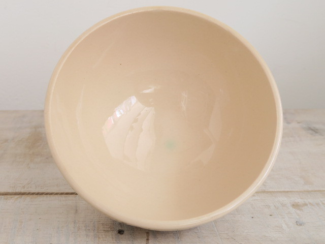 フランス アンティーク カフェオレボウル サーモンピンク スカラップ Digoin & Sarreguemines製