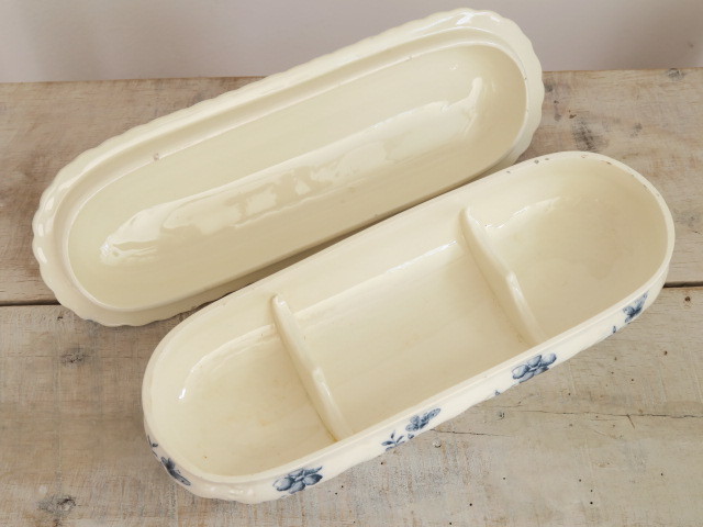 フランス アンティーク 陶器製フタ付き容器 Decor18 SARREGUEMINES製