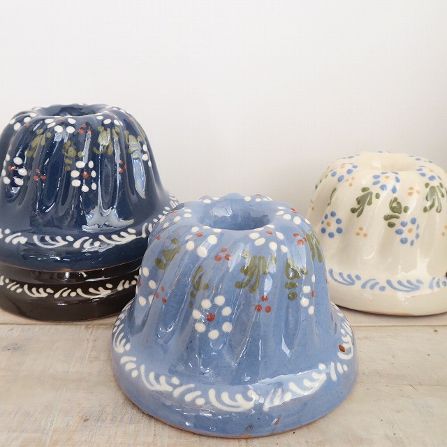 クグロフ型 アルザス地方 スフレンハイム焼き 陶器製 花柄 14cm Sサイズ