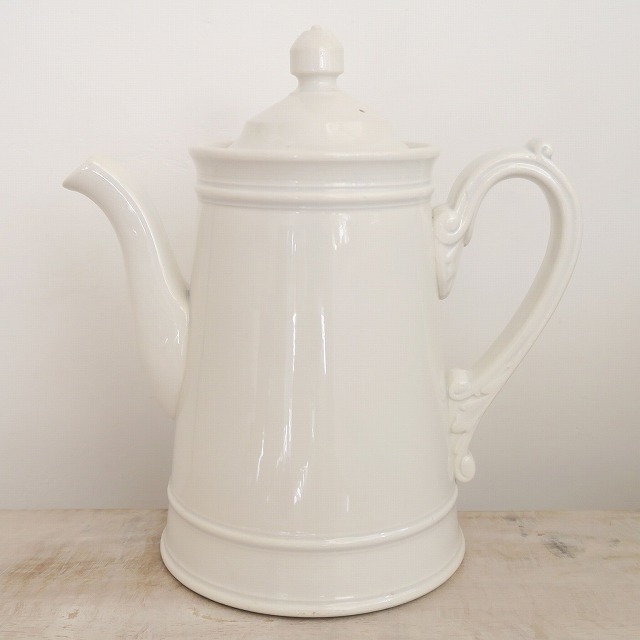 アンティークポット 白 Sarreguemines & Digoin製 