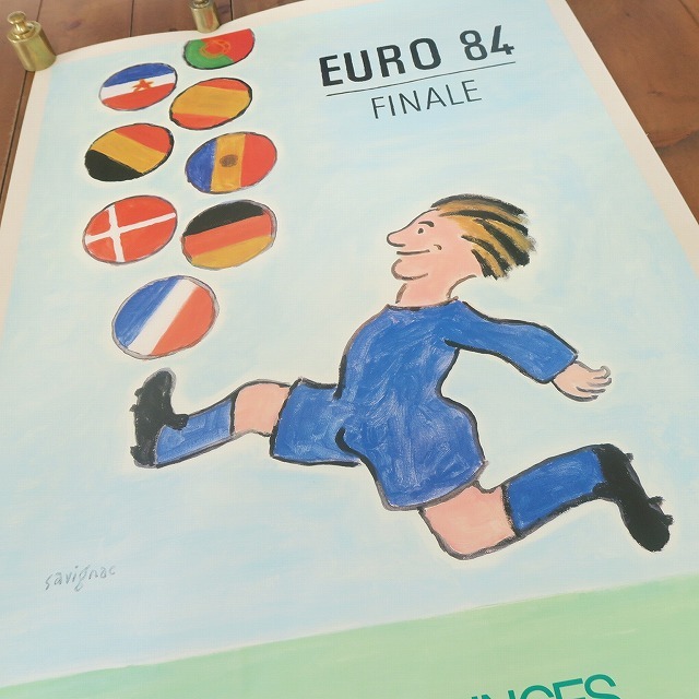 サヴィニャック 欧州選手権 ユーロ1984 ヴィンテージポスター Savignac UEFA EURO84 FINALE
